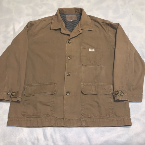 Vintage Guess Workwear Canvas Chore Jacket Men’s Sz Sm Tan *READ DESCRIPTION* - Picture 1 of 10